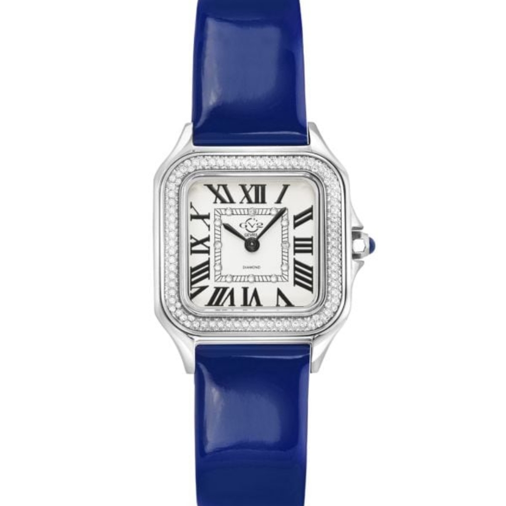 GV2Milan 27.5MM Stainless Steel, Diamond & Leather Strap Watch